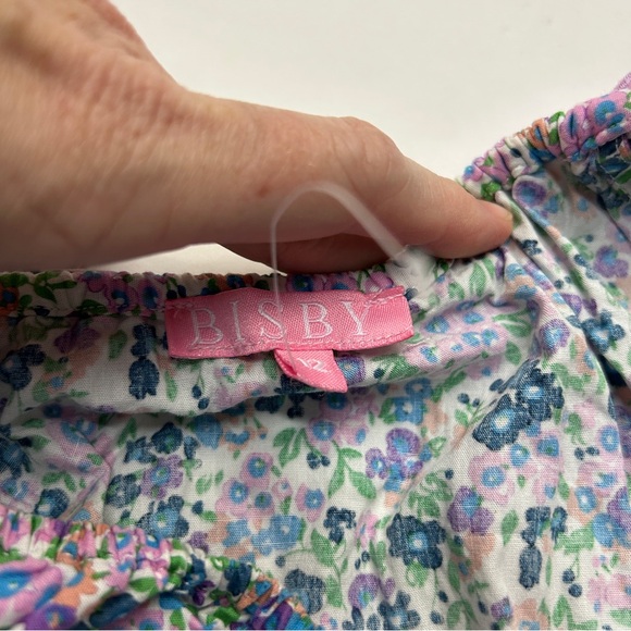 Bisby Blue Purple Floral Sleeveless Romper Ruffle Strap - Picture 4 of 4